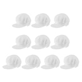 Maxbell 10 Piece Adjustable Elastic Cook Chef Cap Unisex White Dustproof Cooking Hat