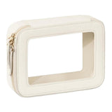 Maxbell Clear Makeup Bag Toiletry Pouch Cosmetic Case Small Toiletry Bag Sister Wife White