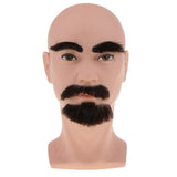 Maxbell Male Cosmetology Beard Mannequin Manikin Head for Wig Making w/ Tripod Stand