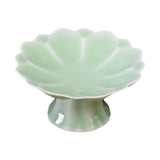 Maxbell Ceramic Footed Plate Countertop Pedestal Bowl for Events Family Coffee Table cyan green