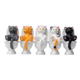 Maxbell 5Pcs Funny Cat Figures Animal Statues Cake Toppers Model Home Decor B