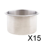 Maxbell 15xStainless Steel Recessed Cup Drink Holder for Marine Boat RV Camper 90x55mm