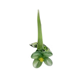 Maxbell Mini Glass Flower Decorative Decor Ornament for Mom Wife Anniversary Desktop Green