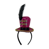 Maxbell Mini Top Hat Headband Dress up Creative for Festivals Halloween Themed Party Rose Red