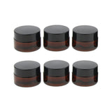 Maxbell Maxbell 6 Pcs Refillable Cosmetic Containers Round Glass Jars Face Cream Lotion  15g
