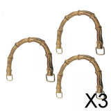 Maxbell 3x3x Imitation Bamboo Purse Handles Handbags Bag Making Bag Handle Replacement 12cmx10cm