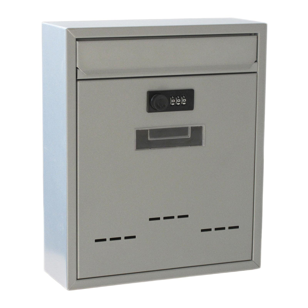 Maxbell Large Wall Mount Mailbox W/Code Lock Postbox Rainproof Iron Large Capacity Grey