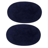 Pair of Suede Fabric Pre-Punched Patches For Alterations Repair Decorations Clothing DIY Blue