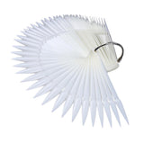 Maxbell Maxbell 50pcs Fan Shape Nail Art Tips Display Ring Polish Board Practice Sticks Clear