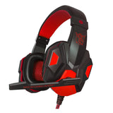 Maxbell Laptop Gaming Headsets Over Ear Headphones with Light Mic Stereo Earphones Black and red - Aladdin Shoppers