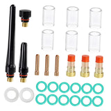 Maxbell 29Pcs TIG Torch Accessories Kit for WP-17/18/26 Repair Parts Stubby Gas Lens