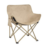 Maxbell Folding Camping Chair Stool Outdoor Moon Chair for Barbecue Traveling Hiking Khaki
