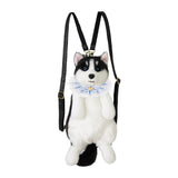 Maxbell Cute Puppy Shaped Backpack Soft Puppy Doll Bag for Pet Lovers Children Teens Blue Plaid Scraf