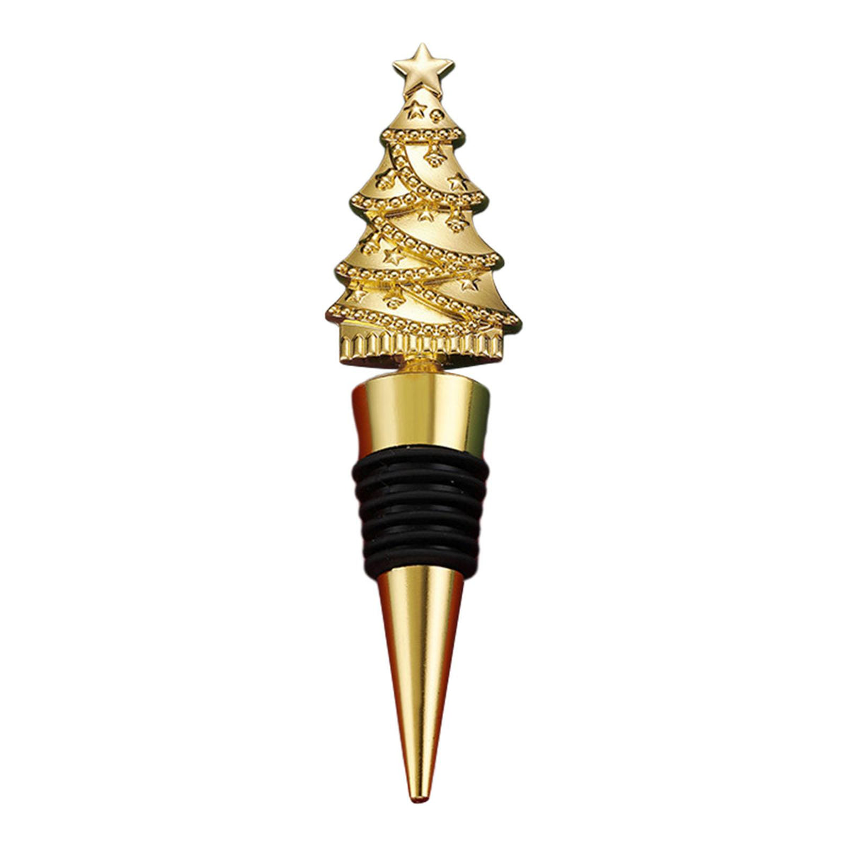 Maxbell Christmas Tree Wine Bottle Stopper Wine Gift for Wedding Kitchen Decor Party Golden
