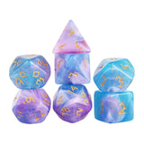 Maxbell 7x Polyhedral Dices Set Mini Dices Acrylic Game Dices Set for KTV Home Party