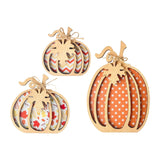 Maxbell 3Pcs Fall Pumpkin Decor Handmade Crafts Fall Decor for Shelf Mantel Tabletop Style B