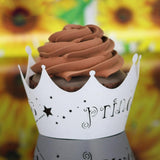 Maxbell Hollow Out Crown Pattern Cake Paper Wrap Cupcake Wrapper Wedding Decor 12Pcs
