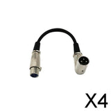 Maxbell 4x1ft XLR Female to Right-Angle Male Microphone Audio Extension Cable
