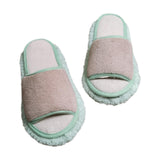 Maxbell Maxbell Cleaning Mop Slippers Mute Cleaner for Dusting Home Floor Dust Dirt Cleaning Khaki Green 24.5cm