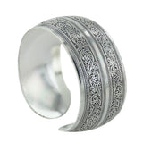 Maxbell Women Vintage Tibetan Silver Carved Totem Bangle Adjustable Cuff Bracelet