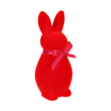 Maxbell Flocked Bunny Figurine Cute Easter Decoration for Spring Easter Centerpieces S