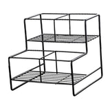 Maxbell Coffee Syrup Rack Display for dressing Shelf Black Easily Install Organizer Double Tier 4 Grids