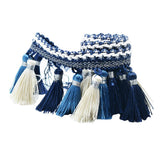 20x1 Yard European Clothing Curtain Tassel Edging Fringe Trim Blue+White