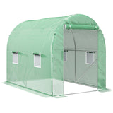 300x195cm Walk-In Polytunnel Greenhouse with Roll-Up Door & Mesh