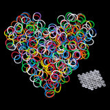 Maxbell Pack of 600 Mixed Colorful Rubber Bands w/ 24 Clips for DIY Loom Bracelet