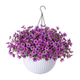 Maxbell Faux Hanging Plants Flowers Basket Elegant Realistic for Summer Outside Yard Style C