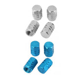 Maxbell 8pcs Silver/Blue Aluminum Tire Wheel Rims Stem Air Valve Caps Tyre Cover
