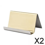 Maxbell 2xBusiness Card Holders Name Stand Collection Rack Organizer Champagne B