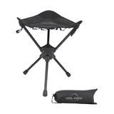Maxbell Folding Tripod Stool Rotating Foldable Camping Stool Chair for Beach Camping Black