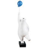 Maxbell 2x Resin Balloon Polar Bears Figurines Ornament Sculptures Gifts