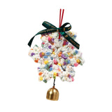 Christmas Yarn Snowflake with Metal Bell Xmas Pendant for Table Centerpieces Style F