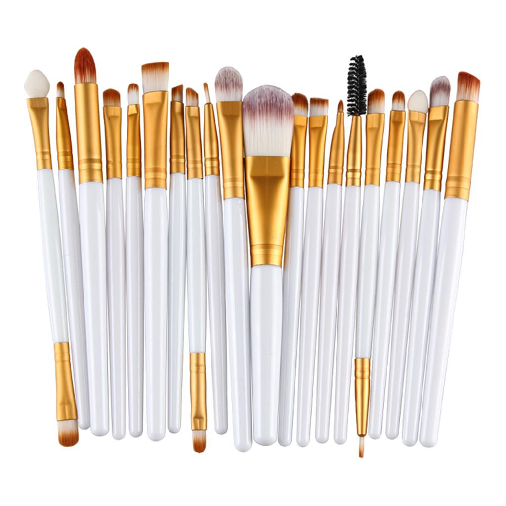 Maxbell Maxbell 20 Pcs/Set Professional Make up Brush Set Beauty Cosmetic Tool White Gold