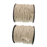 2set Natural Cotton Rope Braided Twisted Cords Twine Crafts Raw White 60/50m