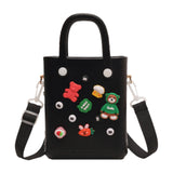 Maxbell 3xBeach Bag for Women Portable Handbag Shopping Basket for Holiday Travel Yoga Black