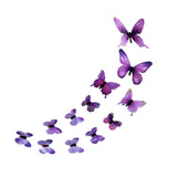 Maxbell 2x12Pcs 3D Luminous Butterfly Wall Stickers PVC for Corridor Party Living Room Purple