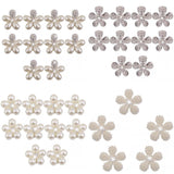 Maxbell 35pcs Crystal Rhinestone Pearl Flower Buttons Flatback Embellishment DIY Crafts