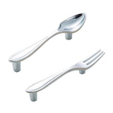 Maxbell 2pcs Creative Spoon Shaped Pull Handle Kitchen Cabinet Cupboard Knob Chrome