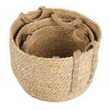 Maxbell 3Pcs Weaving Storage Baskets Sturdy Containers for Living Room Office Tabletop