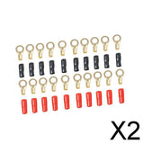 Maxbell 2x10 Pairs 8 AWG Car Audio Power Ground Wire Ring Terminal Connector Brass