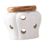 Maxbell Porcelain Garlic Keeper Pumpkin Shaped for Housewarming Gift Household Party