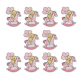 Maxbell Maxbell 10pcs Wooden Pink Horse Carriage Embellishments Card Making Baby Shower