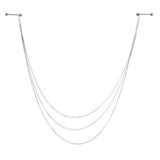 Maxbell 14G Stainless Steel Silver 3-layer Tassel Chain Nipple Ring Body Piercing