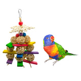 Maxbell Maxbell Bird Parrot Toys Natural Colorful Knot Block Rainbow Chewing Hanging Toy