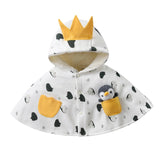 Maxbell Baby Cape Thick Warm Poncho Cape Fleece Lining Cloak Clothes for Toddler Kid Suitable height 90cm