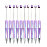 Maxbell 10x Beadable Pen Rollerball Pen Creative for Office Supplies School Students violet