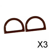 Maxbell 3x2Pcs Women Purse Handles Belt Replacement DIY Handmade for Tote Purse Making brown D shape